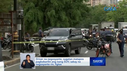 Driver na negosyante, sugatan matapos pagbabarilin ang isang SUV sa Maynila; sakay na negosyante rin, ligtas | Saksi