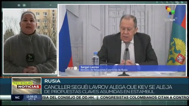 Canciller ruso asegura que proyecto presentado por Ucrania se aleja de acuerdos firmados en Estambul