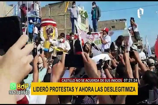Pedro Castillo lideró huelga de maestros y ahora descalifica el paro de transportistas