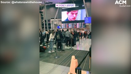 Passengers wait over two hours in lines at Sydney Airport on Thursday | April 7 2022 | ACM