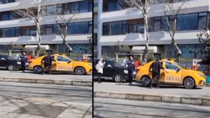 Kadıköy'de taksinin kapısını 'sert kapattın' tartışması
