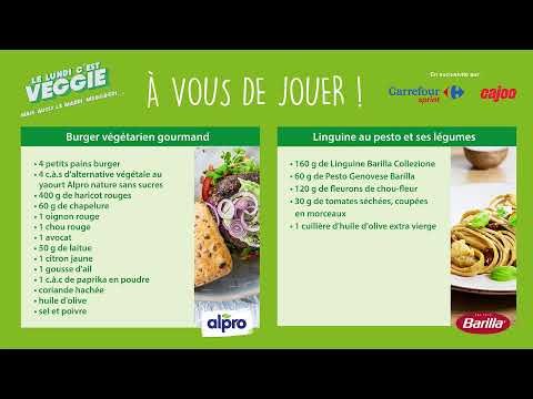 Recettes de burger végétarien et linguine au pesto et ses légumes verts - 750g