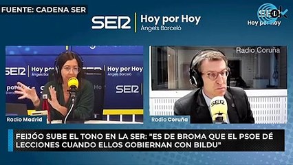 Feijóo sube el tono en la SER: "Es de broma que el PSOE dé lecciones cuando ellos gobiernan con Bildu"
