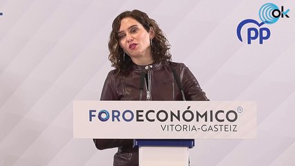 Ayuso en el País Vasco: "La voracidad fiscal ha hecho de los gobiernos autonómicos reinos de Taifas"