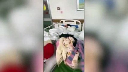 Imágenes de los centros de Shanghai donde son aislados los niños positivos sin sus padres