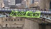 Extinction Rebellion stage climate change protests in London forcing closure of Tower Bridge