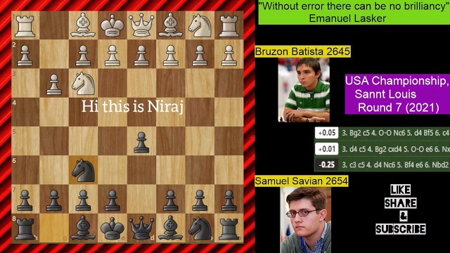 _Big Blunder by Grand Master_ Bruzon Batista 2645- Samuel Sevian 2654 _ USA Champ, Saint Louis 2021