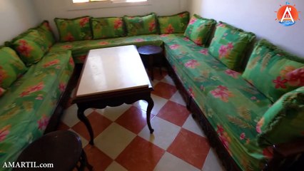 همزة: شقة محفظة مفروشة للبيع وسط مدينة واد لو 2 غرف صالون قرب البحر Appartement à Vendre Oued Laou 