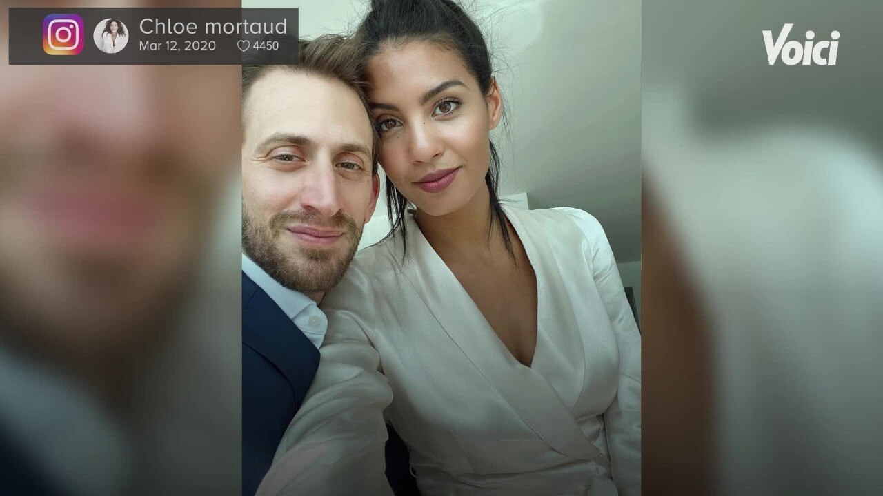 VOICI-PHOTO Chloé Mortaud aux anges, elle s'est (déjà) fiancée à son compagnon Dean !