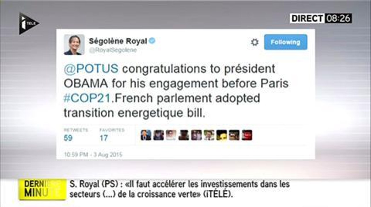 Ségolène Royal revient sur son tweet en franglais