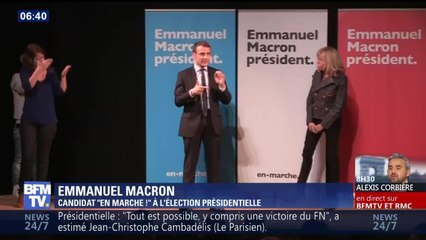 Emmanuel et Brigitte Macron en meeting