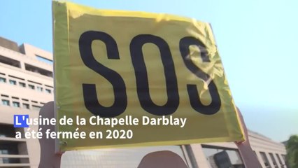 Action près de Bercy contre la fermeture du dernier site français de recyclage papier