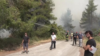 En Grèce, "corps-à-corps" pour arrêter la course folle de l'incendie d'Eubée