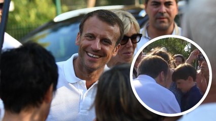VOICI Emmanuel Macron   sa rencontre avec le petit Maxime était préméditée