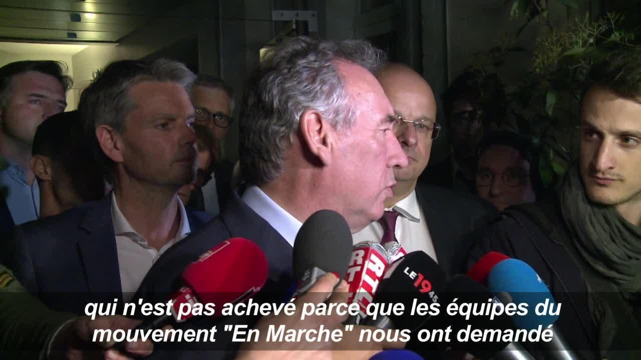 Bayrou: un projet d'accord "solide et équilibré...