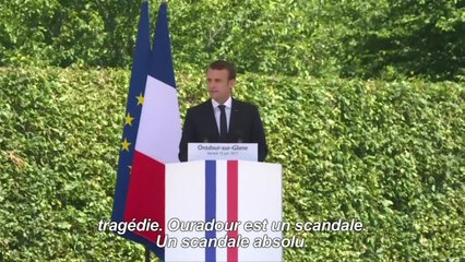 Macron au 73e anniversaire du massacre d'Oradour-sur-Glane