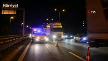 TEM’de iki TIR kazaya karıştı, yol trafiğe kapandı