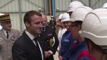 Macron sur la base des sous-marins nucléaires de l'Ile Longue