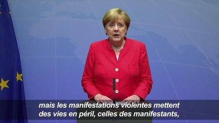 G20: manifestations violentes "inacceptables" (Merkel)
