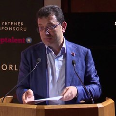 İmamoğlu 'bir kişi Kanal İstanbul istiyor' deyince salon kahkahalara boğuldu