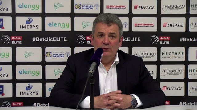 Au micro maritima: Pascal Donnadieu après la victoire de Nanterre 92 à Fos
