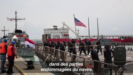 Des restes humains localisés dans le navire de guerre américain