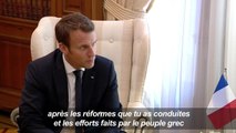 Macron reçu par le Premier ministre grec Alexis Tsipras