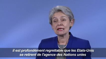 "Profond regret" de l'Unesco après le retrait américain