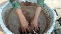 Gritty Red Dirt Sand Cement Water Crumble Dipping Cr: Clay Land ASMR