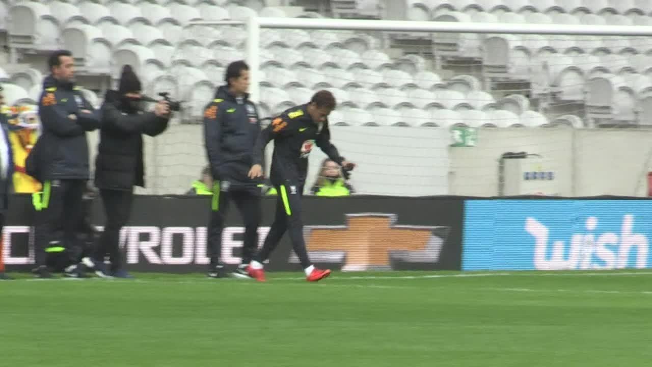 Football: entraînement du Brésil avant l'amical face au Japon