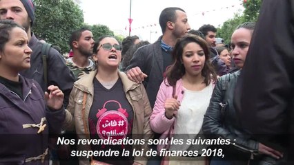 Manifestation à Tunis contre les mesures d'austérité