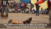 Combats de coqs à un festival tribal en Inde