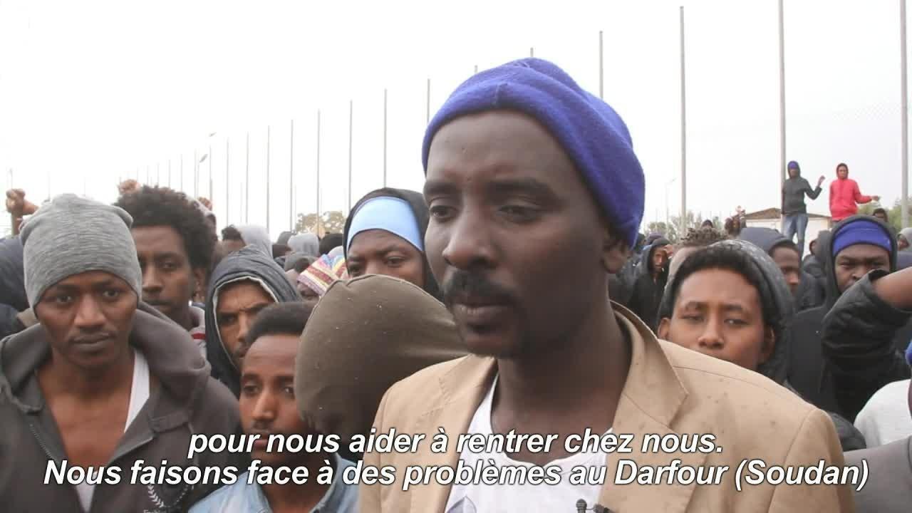 Libye: des migrants manifestent contre leur détention
