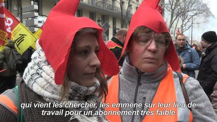 Paris: des milliers de cheminots et fonctionnaires dans la rue