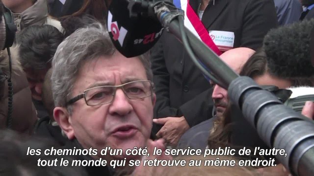 Les leaders de la gauche aux côtés des cheminots
