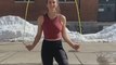 Woman Displays Amazing Footwork With Jump Rope