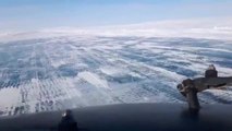 Atterrissage d’un Boeing 737 sur une piste de glace