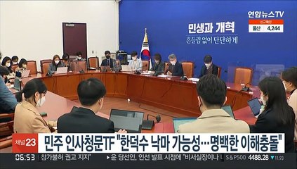 민주 인사청문TF "한덕수 낙마 가능성 높아…명백한 이해충돌"