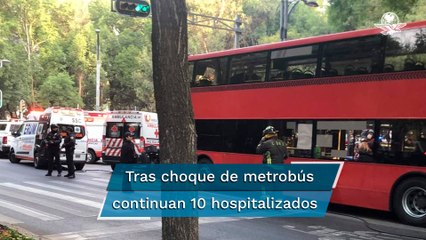 Continúan 10 personas hospitalizadas tras choque entre camión y Metrobús en Reforma: Semovi