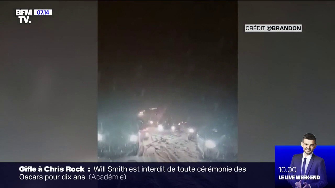 De nouvelles chutes de neige filmées sur la N52...