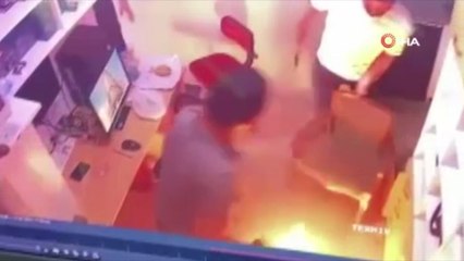 Tamircide korku dolu anlar: Bomba gibi patladı