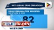 82 na indibidwal, arestado sa anti-illegal drug operations ng mga awtoridad sa loob ng 3 araw