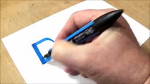 How to Draw 3D Text Drop - Drawing 3D Letters Drop - Vamos