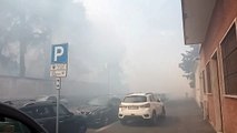 Piazza d'Armi: fiamme nell'ex baraccopoli. Rogo alimentato dal vento