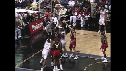 This Day in History: Dikembe Mutombo records 3 straight blocks in one possession & celebrates