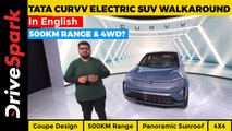 Tata Curvv Electric SUV Walkaround | Coupe Design, 500KM Range, Panoramic Sunroof, 4WD & More