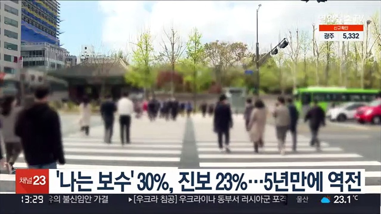 '나는 보수' 30%, 진보 23%…5년만에 역전