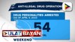 54 na indibidwal ang naaresto sa anti-illegal drug operations ng awtoridad sa loob ng tatlong araw