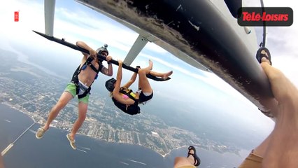 Suspendus à un hélicoptère, ils se jettent dans le vide... le Zapping web