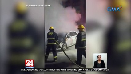 Nakaparadang taxi sa tabi ng ospital sa Butuan City, nagliyab | 24 Oras Weekend